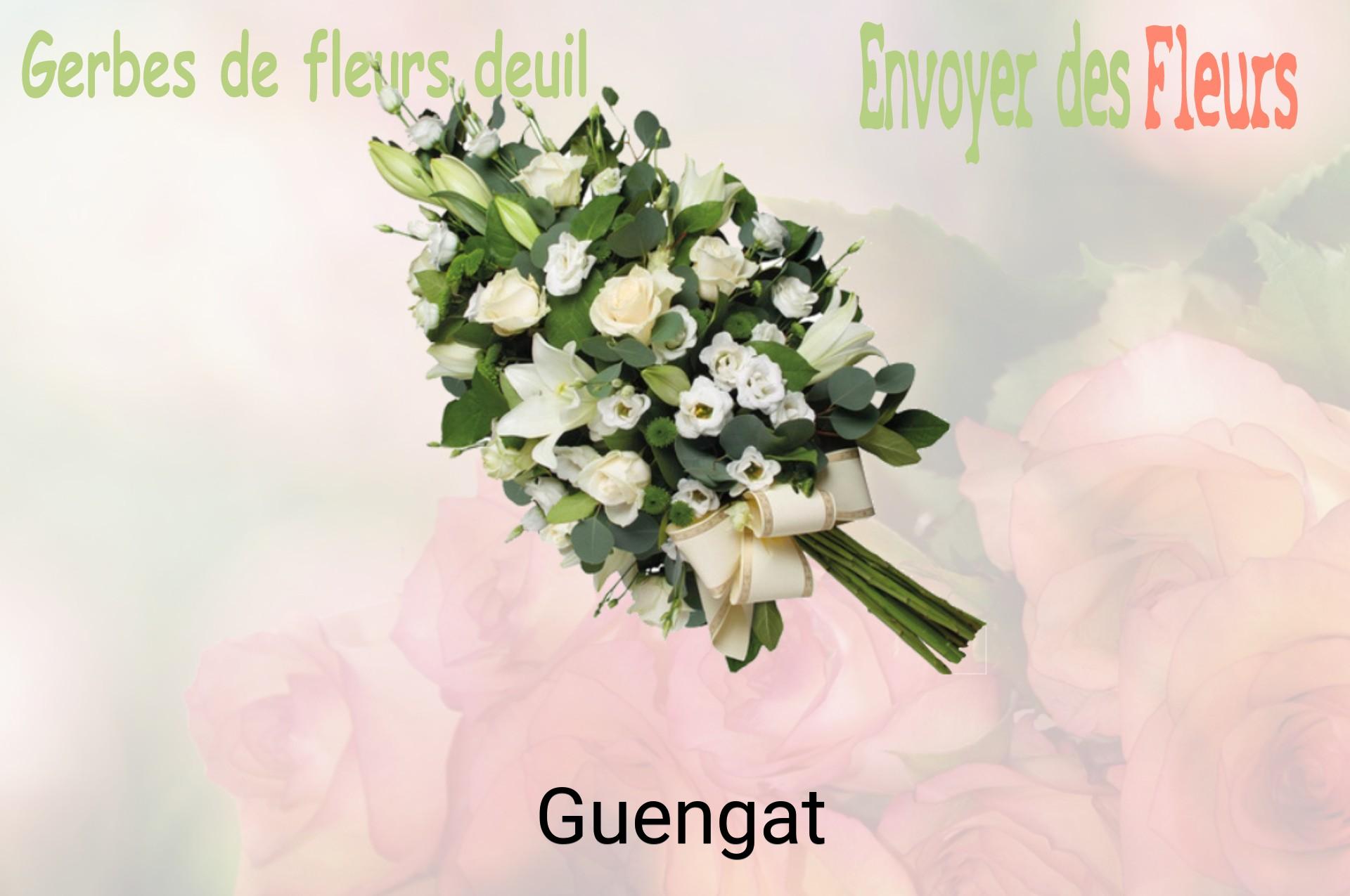 Gerbe de fleurs de deuil livrée à Guengat